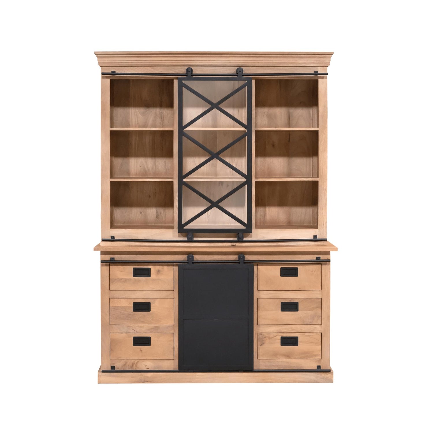 Vitrinekast Fresno 160 cm - Industrieelinhuis.nl