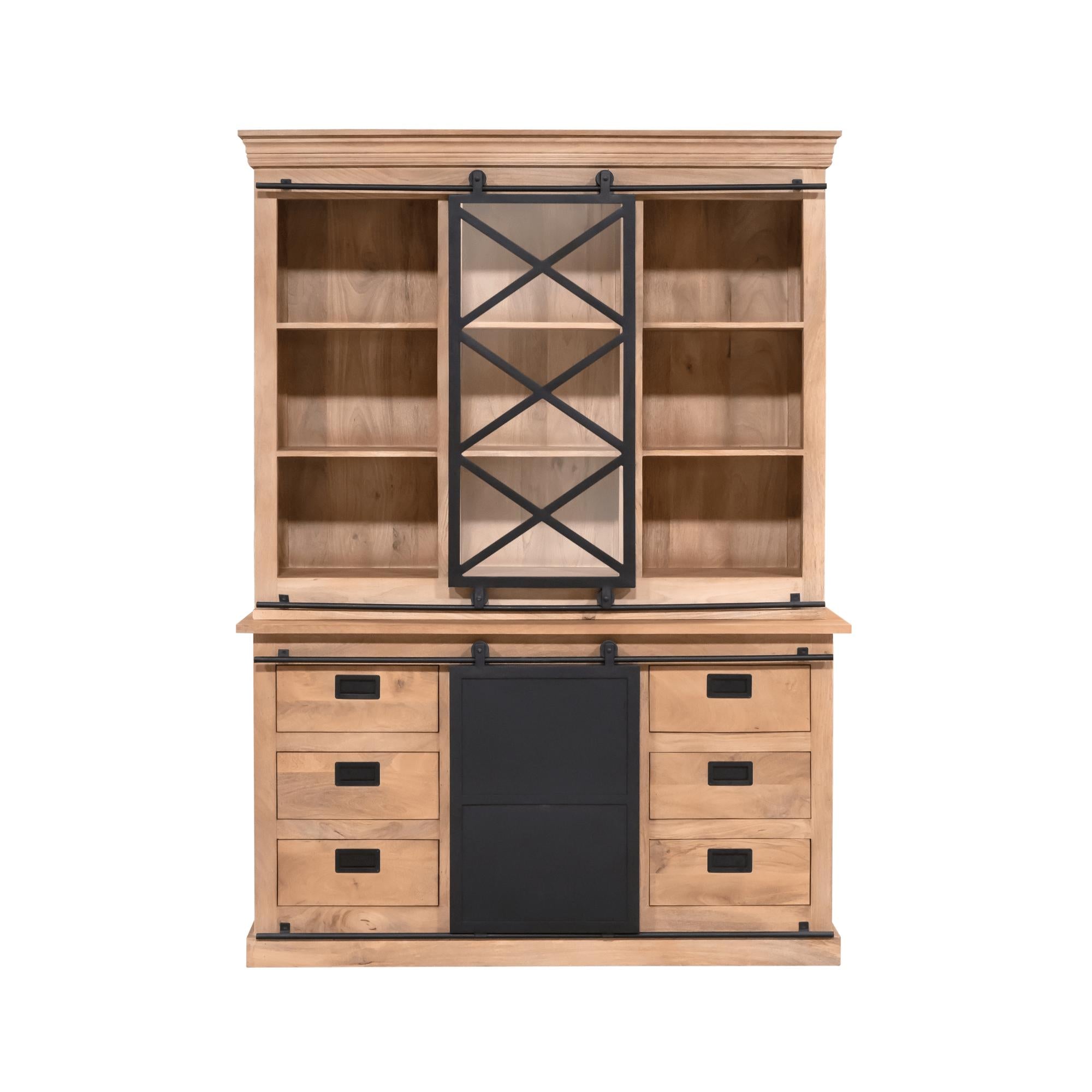 Vitrinekast Fresno 160 cm - Industrieelinhuis.nl