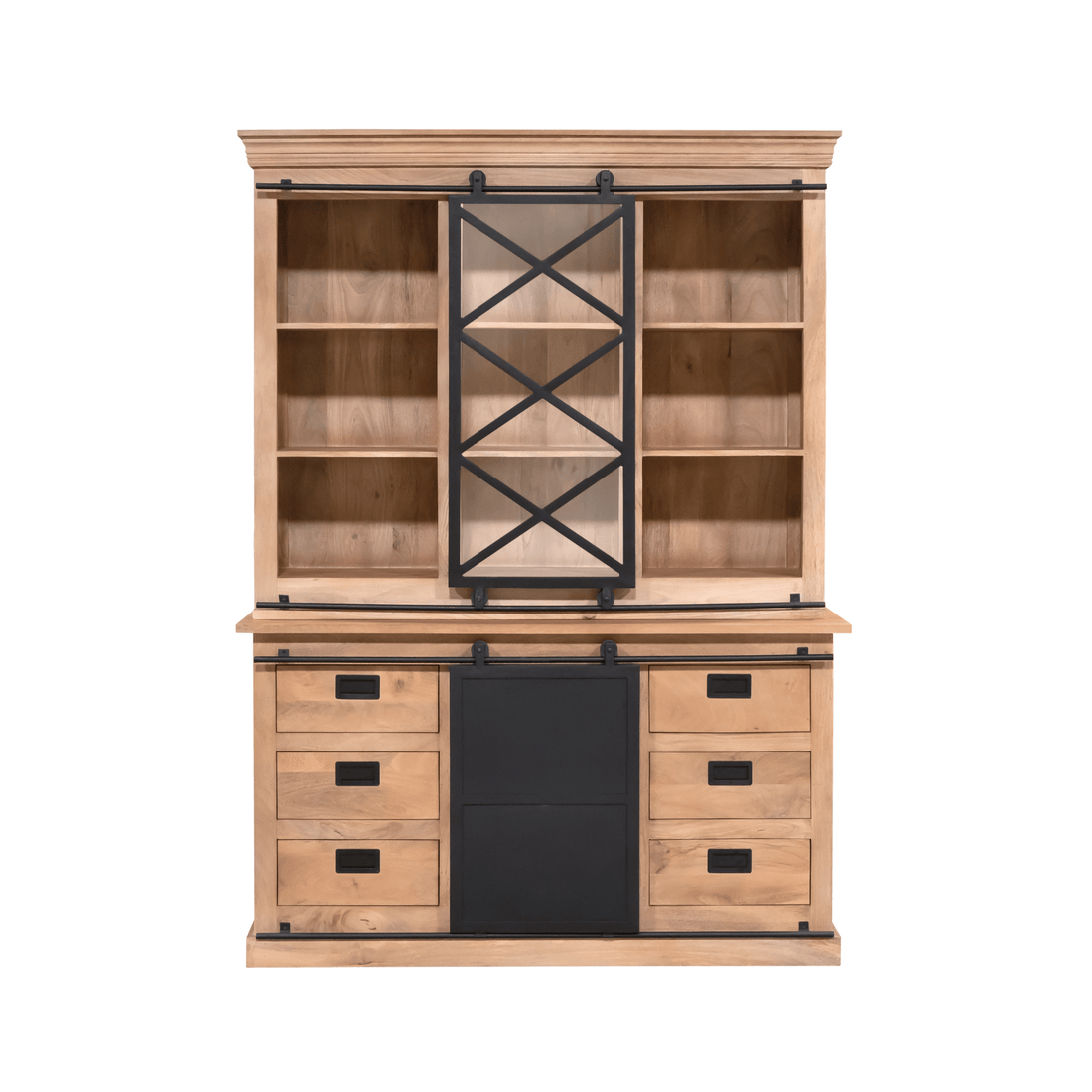 Vitrinekast Fresno 160 cm - Industrieelinhuis.nl