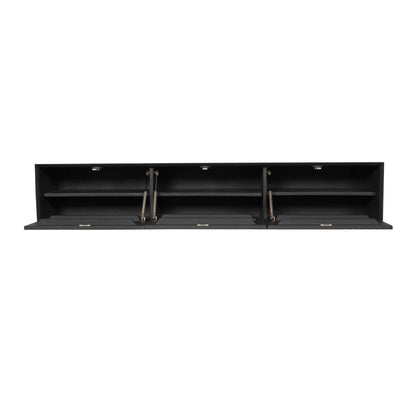 Zwevend tv meubel Maddie Zwart 160 cm - Industrieelinhuis.nl