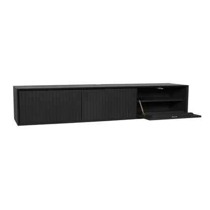 Zwevend tv meubel Maddie Zwart 160 cm - Industrieelinhuis.nl