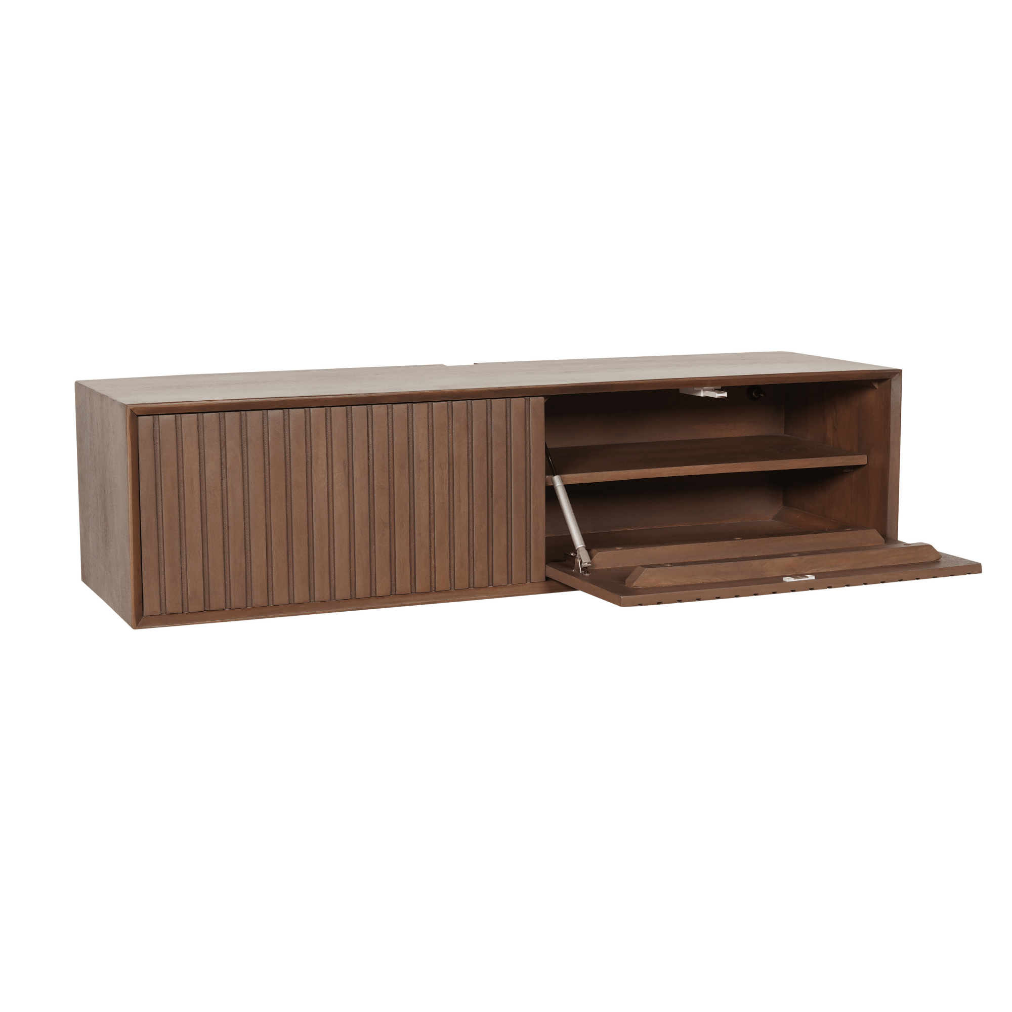 Zwevend tv meubel Maddie Walnoot 120 cm - Industrieelinhuis.nl