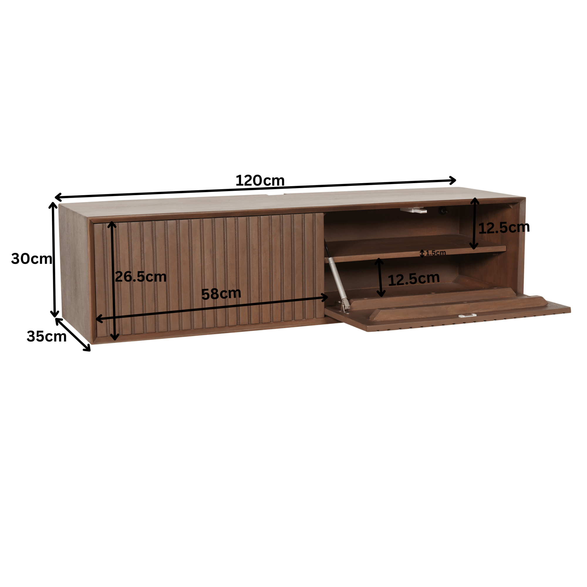 Vakkenkast Eclipse Black | 90 cm - Industrieelinhuis.nl