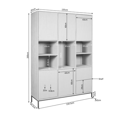 Vakkenkast Madison XL Natural 135 cm - Industrieelinhuis.nl