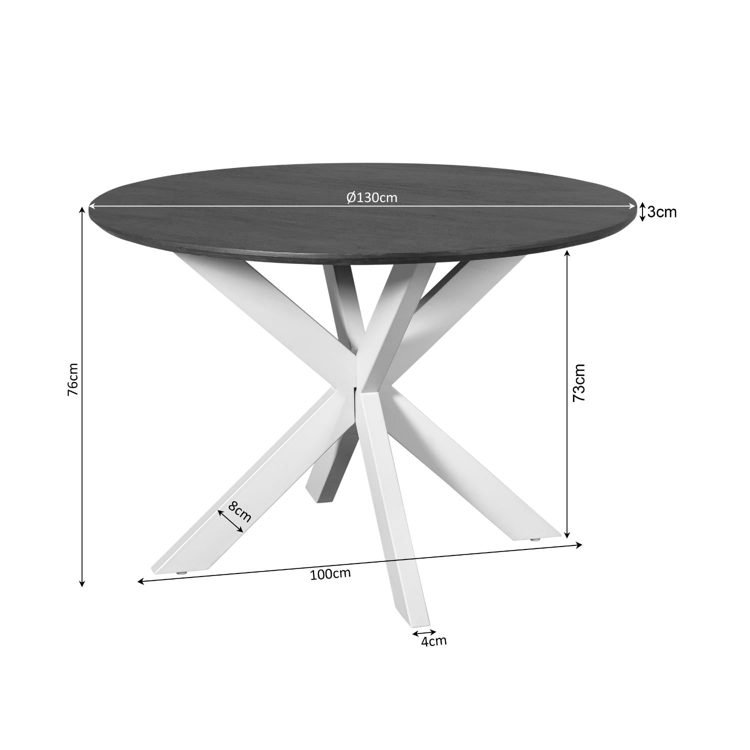 Eettafel Madison Natural | 130 cm - Industrieelinhuis.nl