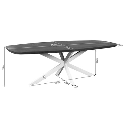 Eettafel Madison Naturel | 240 cm | Deens ovaal - Industrieelinhuis.nl