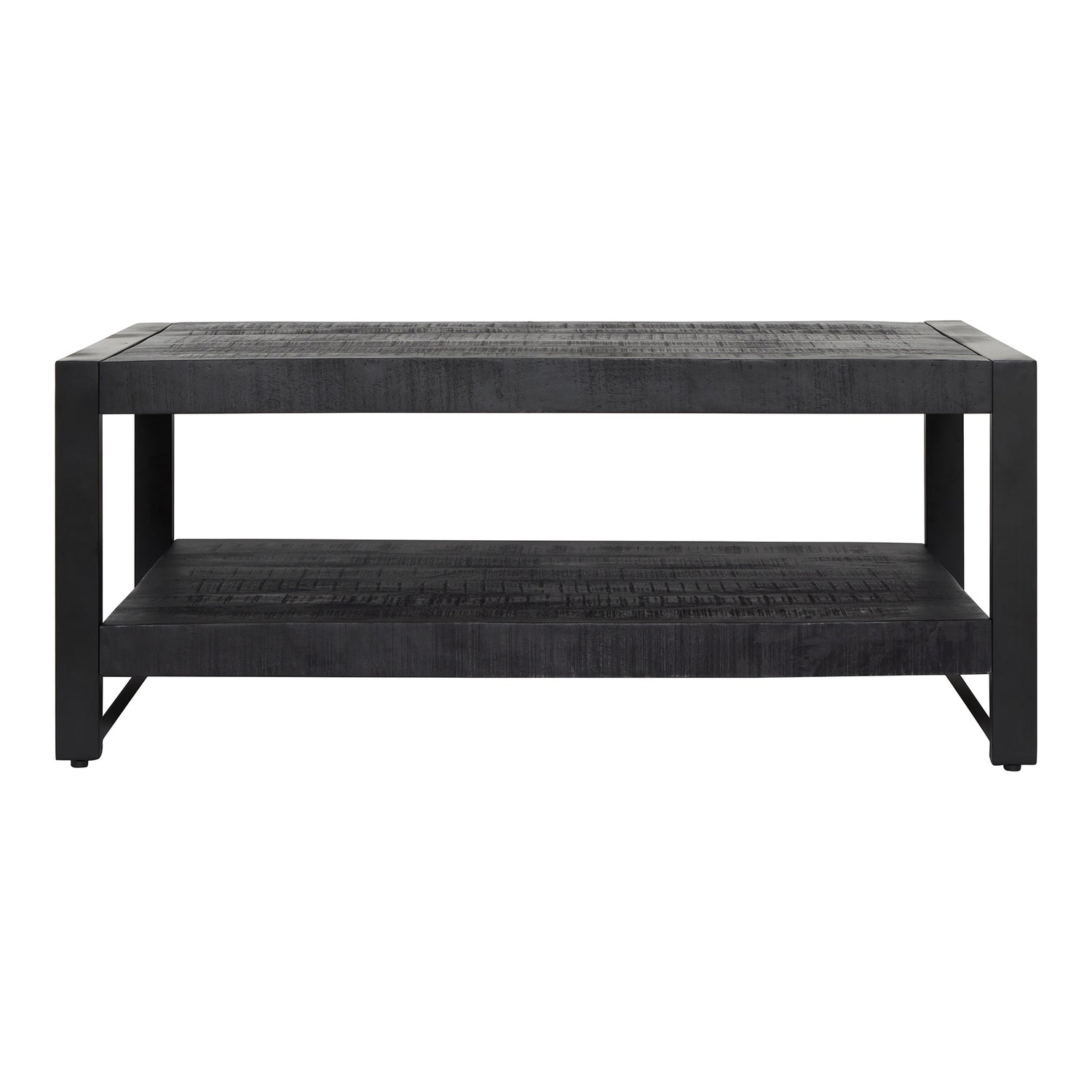 Salontafel Boaz Black met onderblad | 110 cm - Industrieelinhuis.nl