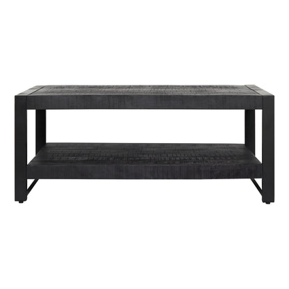 Salontafel Boaz Black met onderblad | 110 cm - Industrieelinhuis.nl