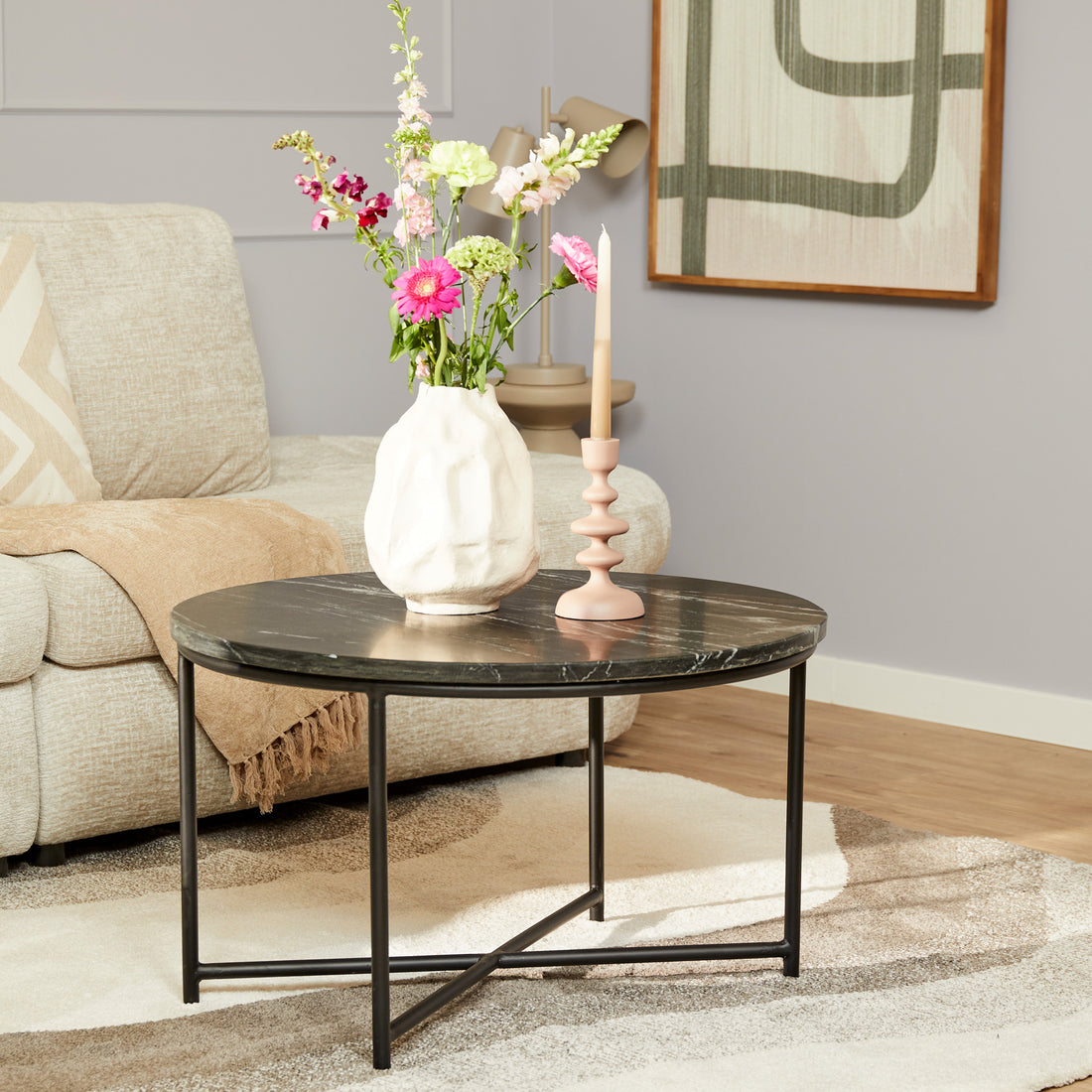 Salontafel Mex Black marble | 75 cm - Industrieelinhuis.nl