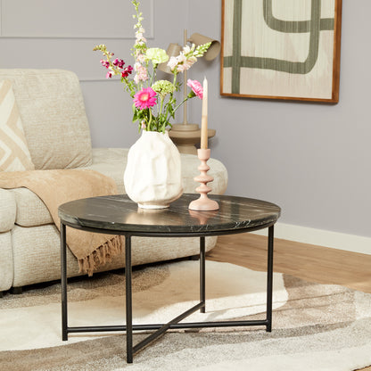 Salontafel Mex Black marble | 75 cm - Industrieelinhuis.nl