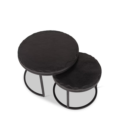 Salontafel Ora Black Kadappa Stone| 60 cm | Set van 2 - Industrieelinhuis.nl