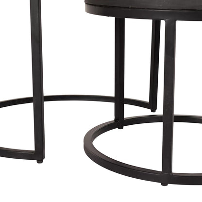 Salontafel Ora Black Kadappa Stone| 60 cm | Set van 2 - Industrieelinhuis.nl