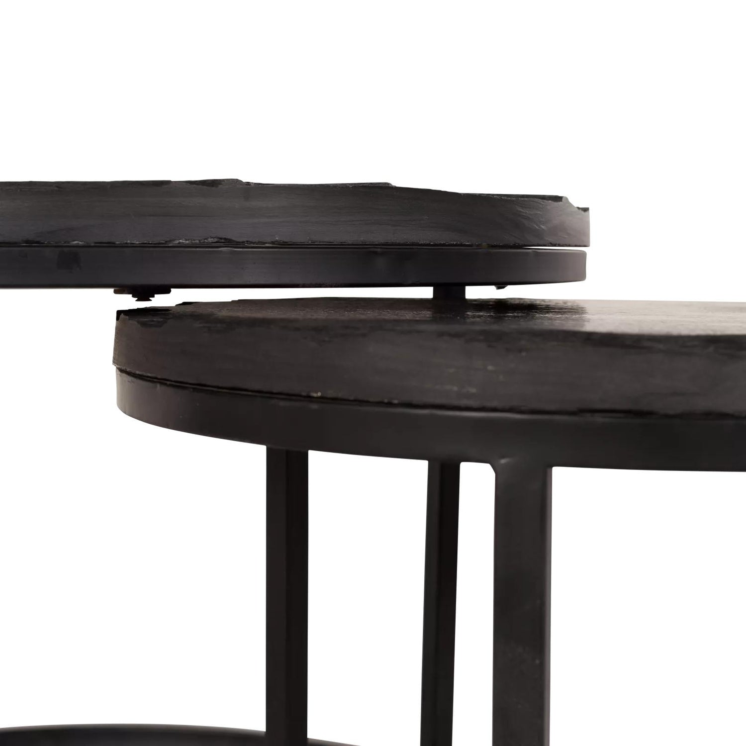 Salontafel Ora Black Kadappa Stone| 60 cm | Set van 2 - Industrieelinhuis.nl