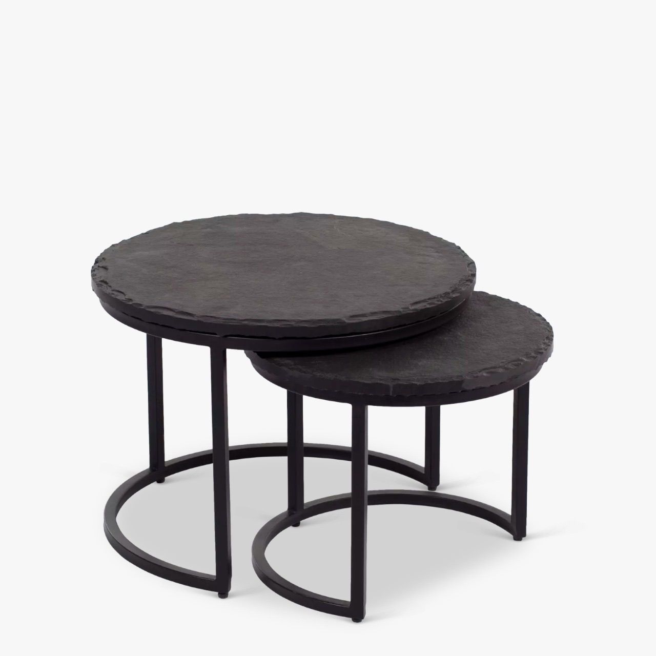 Salontafel Ora Black Kadappa Stone| 60 cm | Set van 2 - Industrieelinhuis.nl