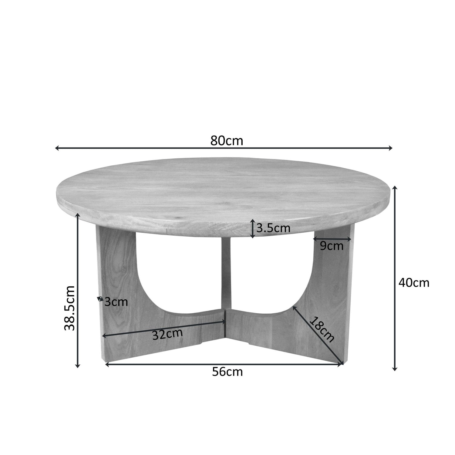 Salontafel Guus Naturel Mangohout 80 cm - Industrieelinhuis.nl