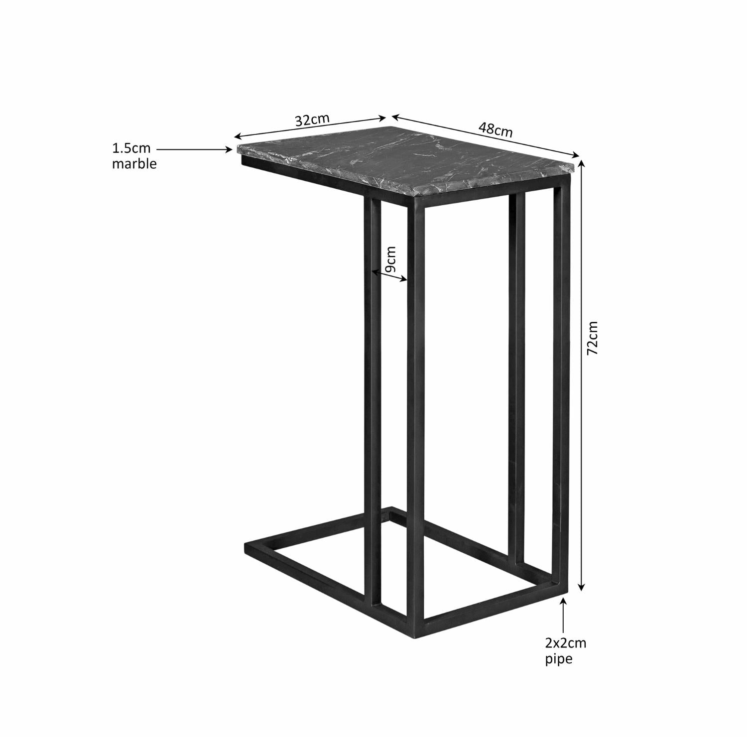 Slider Marmer | High | Zwart - Industrieelinhuis.nl