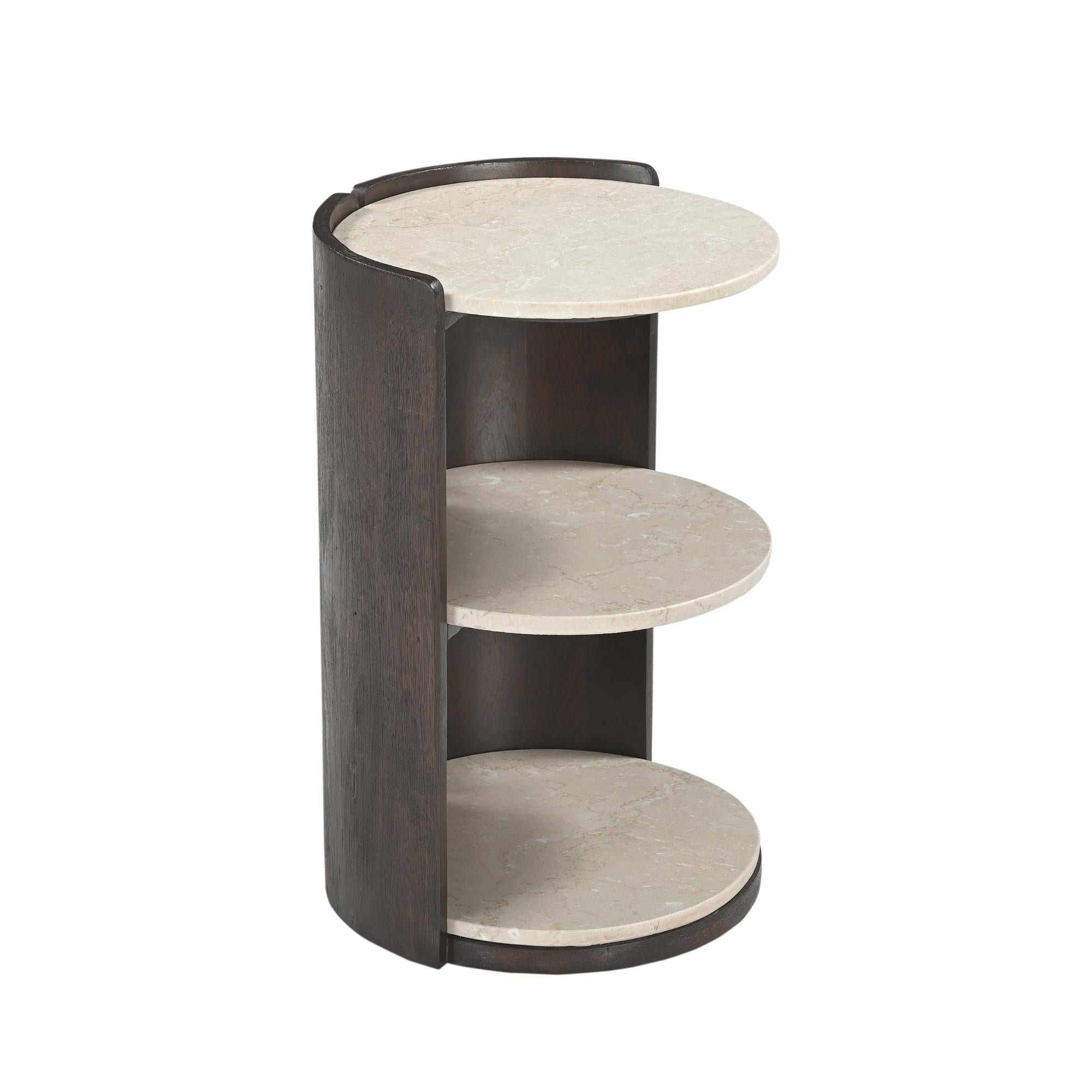 Nachtkastje Niva Botticino marmer 29 cm - Industrieelinhuis.nl