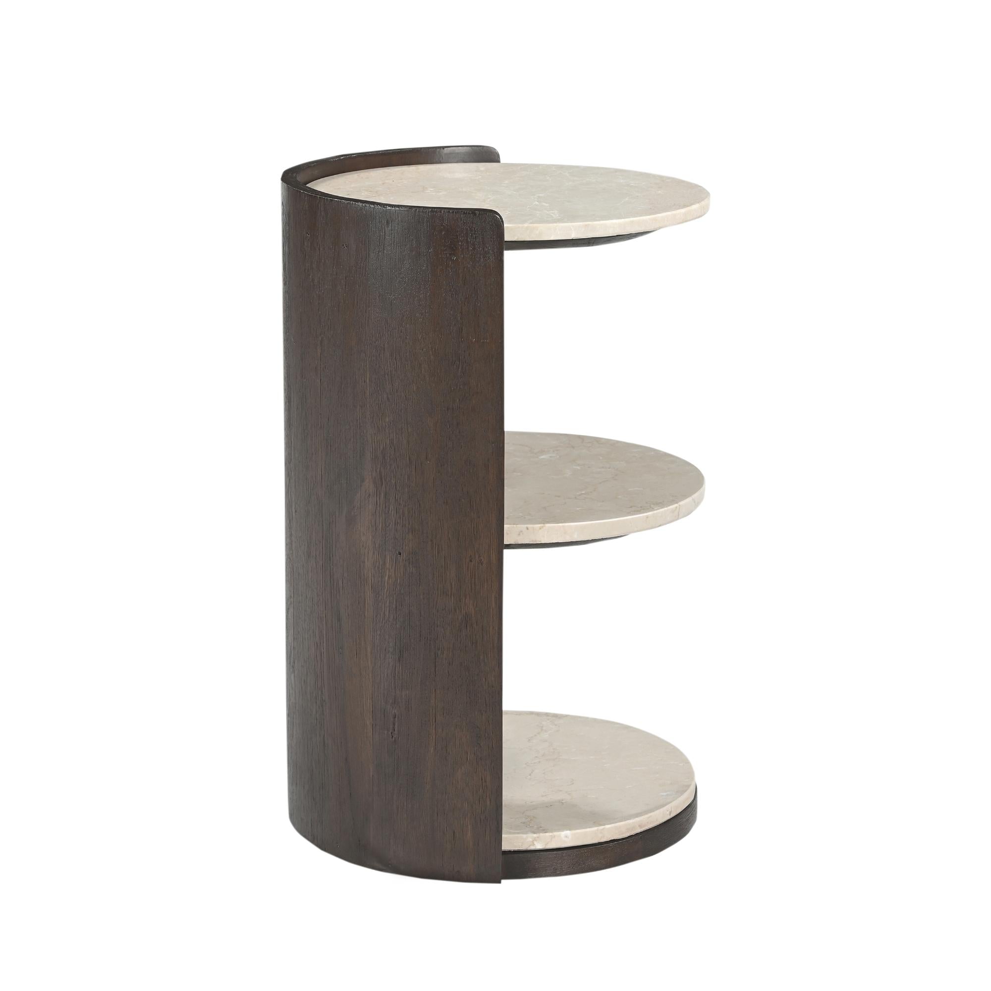 Nachtkastje Niva Botticino marmer 29 cm - Industrieelinhuis.nl