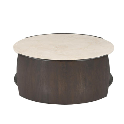 Salontafel Rune Botticino marmer 80 cm - Industrieelinhuis.nl