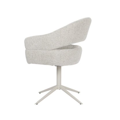 Draaibare eetkamerstoel Lily Beige - Industrieelinhuis.nl
