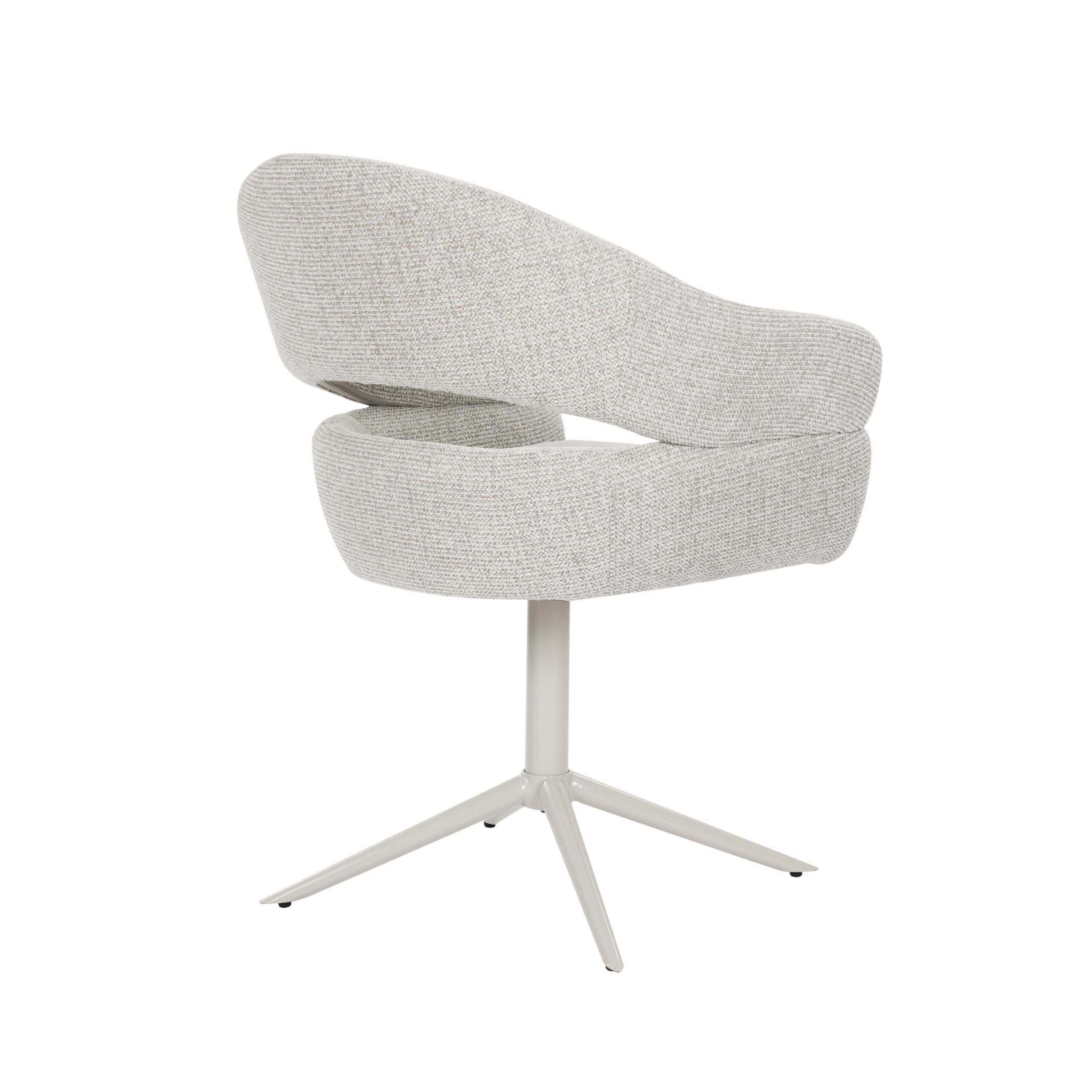 Draaibare eetkamerstoel Lily Beige - Industrieelinhuis.nl