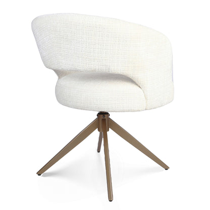 Eetkamerstoel Demi | Off White | Poot Bronze | Met armleuning - Industrieelinhuis.nl