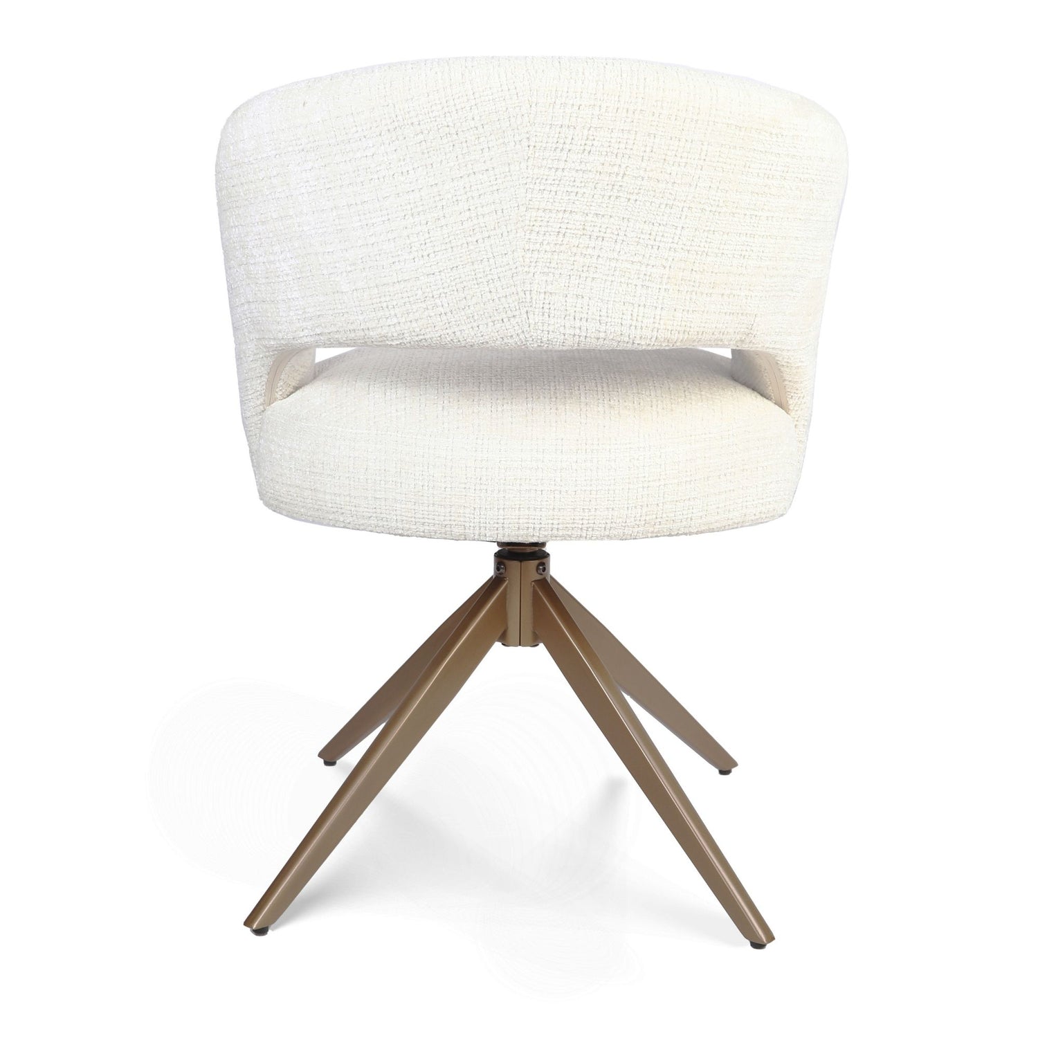 Eetkamerstoel Demi | Off White | Poot Bronze | Met armleuning - Industrieelinhuis.nl