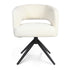 Eetkamerstoel Demi | Off White | Poot Black | Met armleuning - Industrieelinhuis.nl