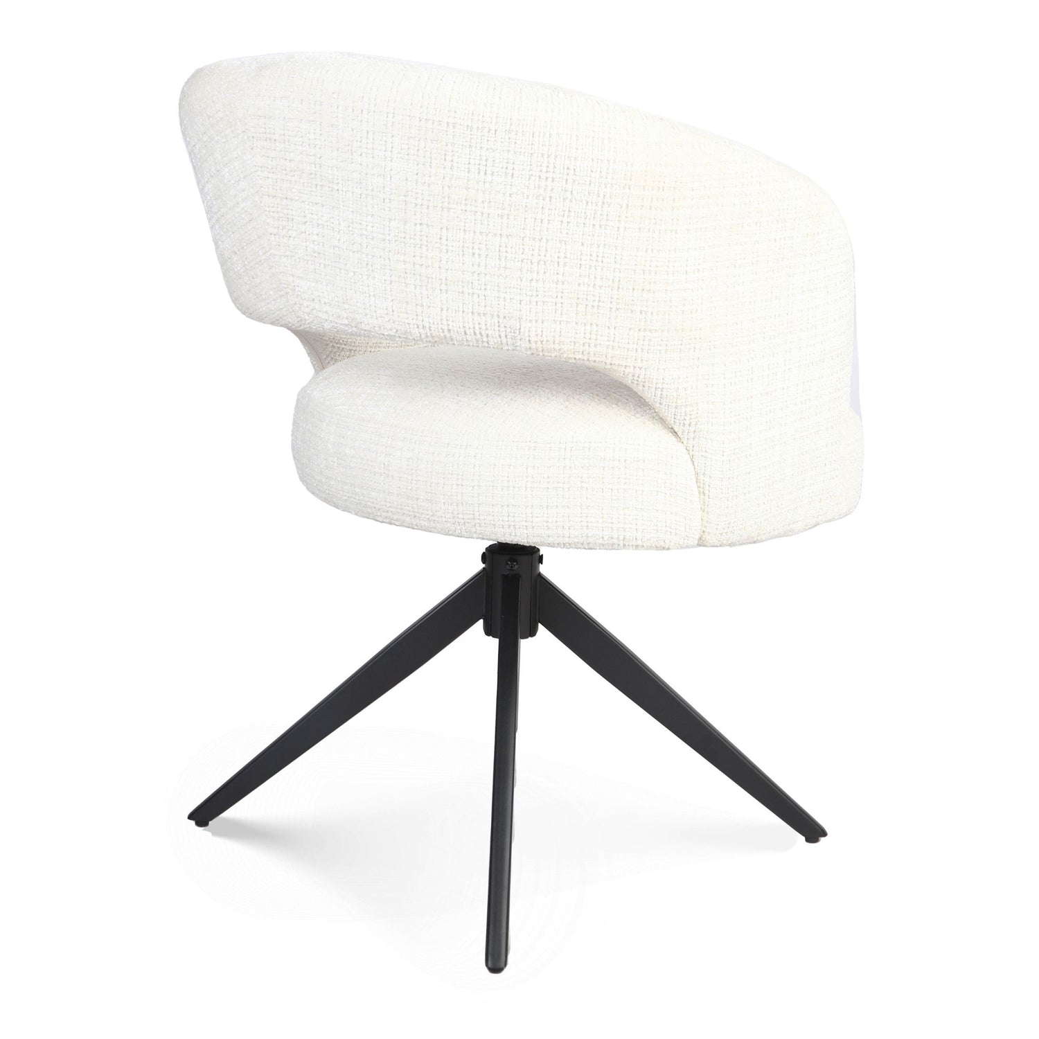 Eetkamerstoel Demi | Off White | Poot Black | Met armleuning - Industrieelinhuis.nl
