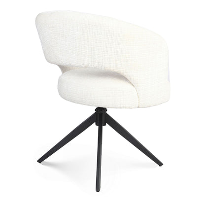 Eetkamerstoel Demi | Off White | Poot Black | Met armleuning - Industrieelinhuis.nl