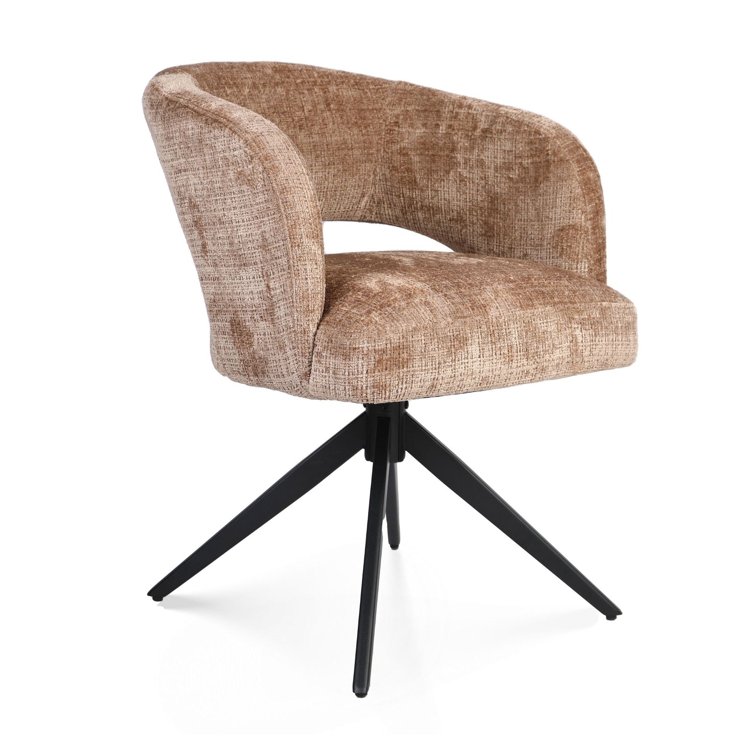 Eetkamerstoel Demi | Cinnamon | Poot Black | Met armleuning - Industrieelinhuis.nl
