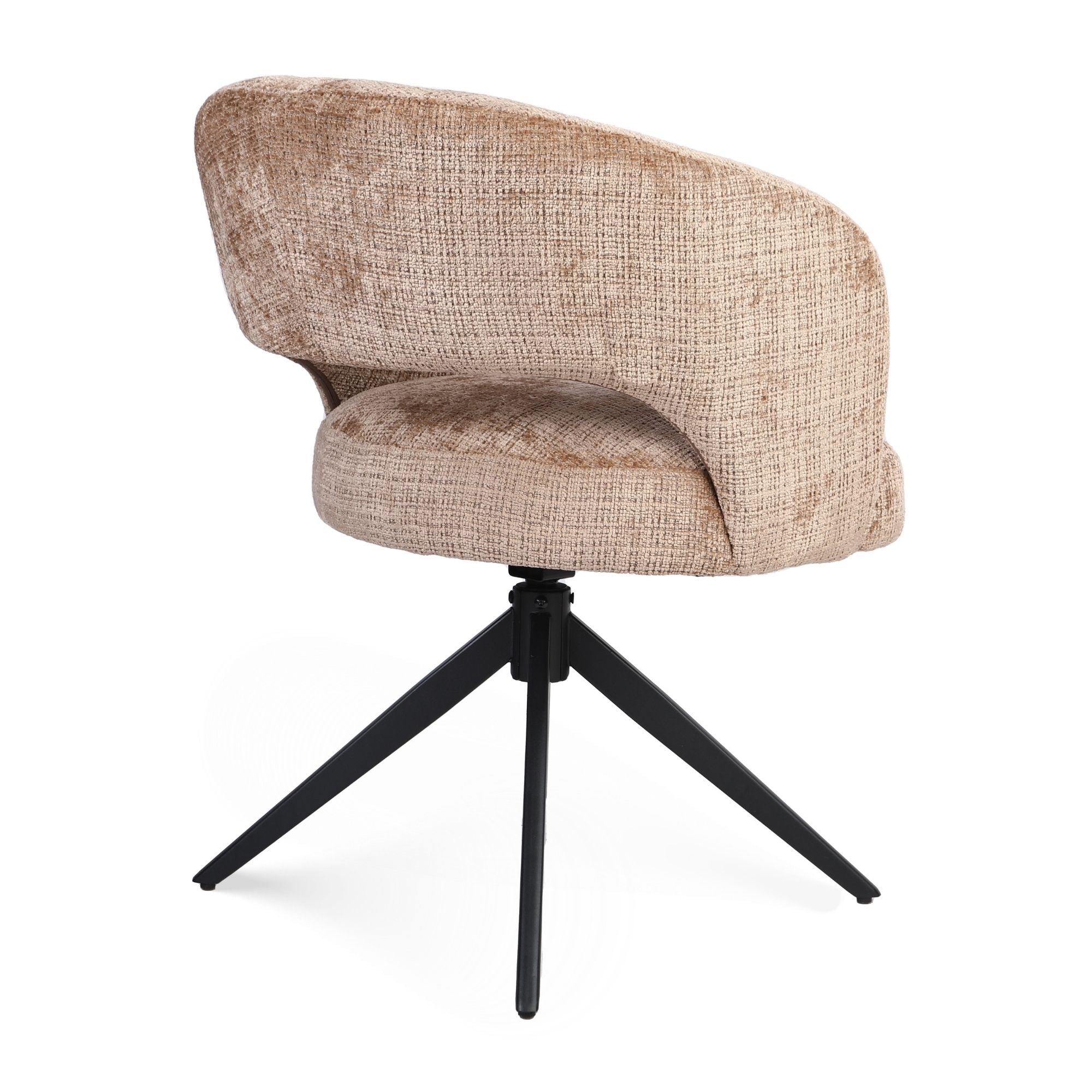 Eetkamerstoel Demi | Cinnamon | Poot Black | Met armleuning - Industrieelinhuis.nl