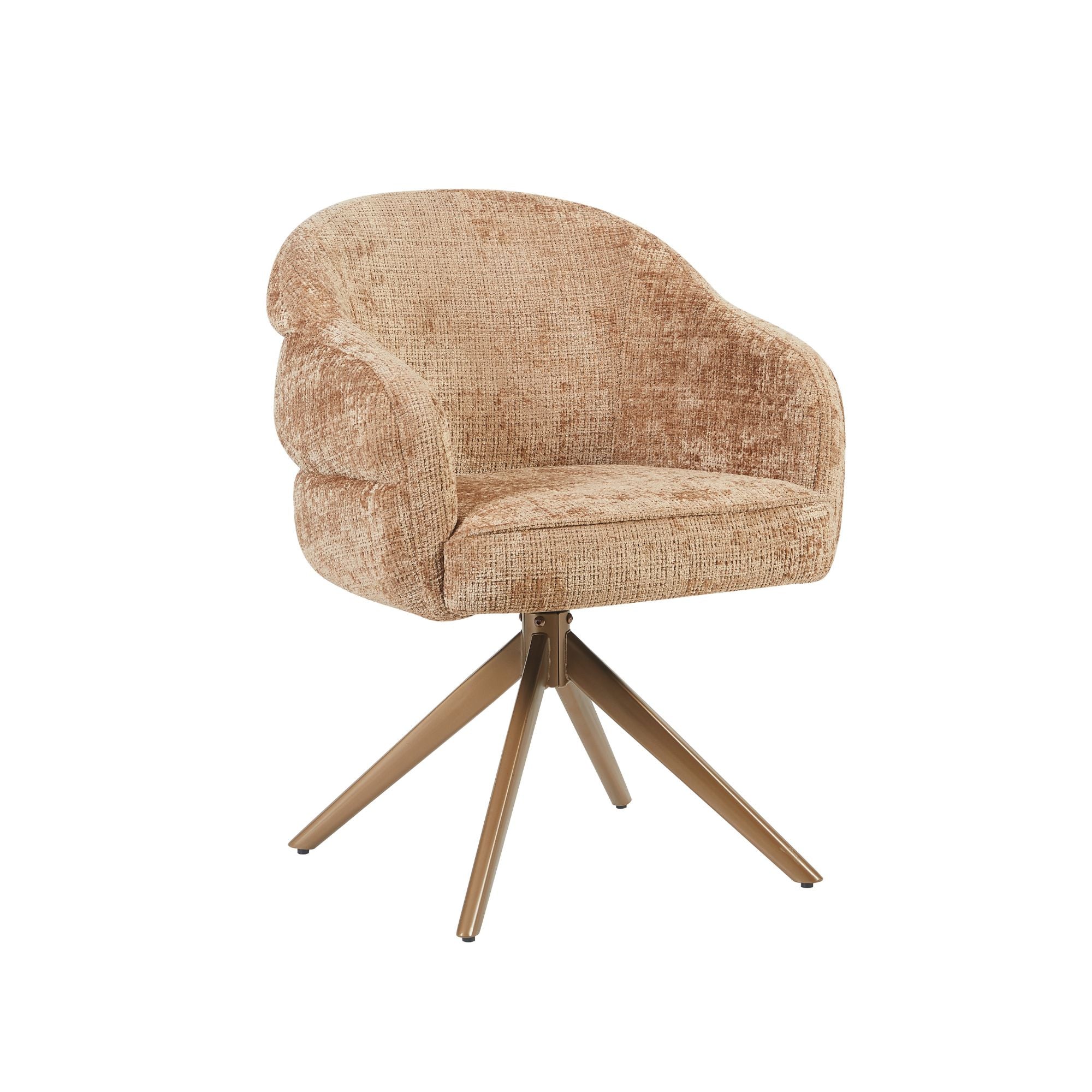 Eetkamerstoel Bella | Cinnamon | Poot Bronze | Met armleuning - Industrieelinhuis.nl