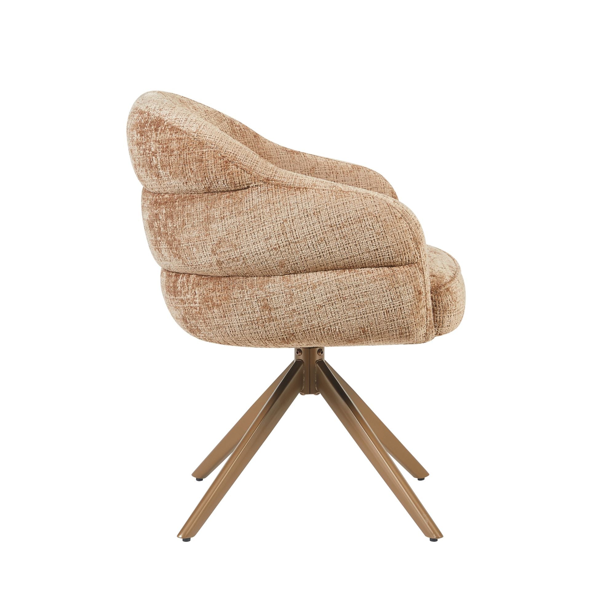 Eetkamerstoel Bella | Cinnamon | Poot Bronze | Met armleuning - Industrieelinhuis.nl