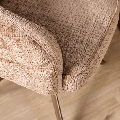 Eetkamerstoel Bella | Cinnamon | Poot Bronze | Met armleuning (bestellen per 2) - Industrieelinhuis.nl