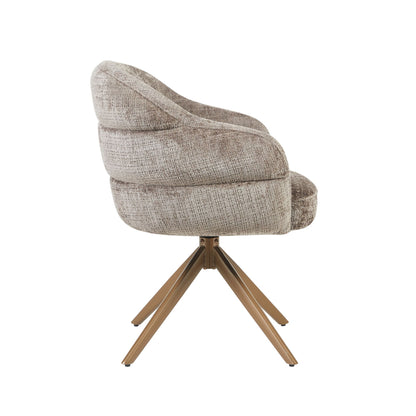 Eetkamerstoel Bella | Clay | Poot Bronze | Met armleuning - Industrieelinhuis.nl