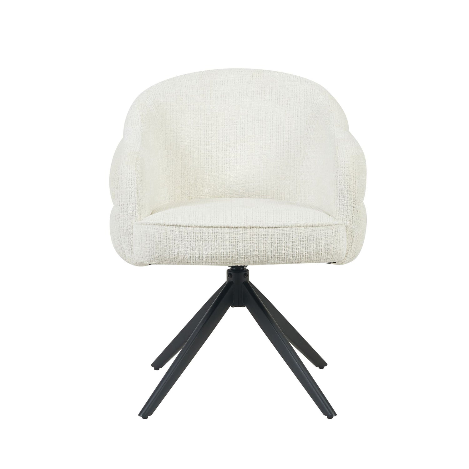 Eetkamerstoel Bella | Off White | Poot Black | Met armleuning - Industrieelinhuis.nl