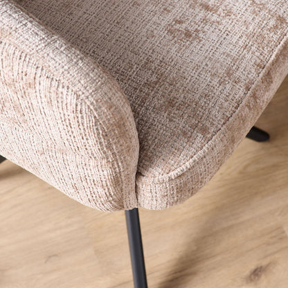 Eetkamerstoel Bella | Beige | Poot Black | Met armleuning (bestellen per 2) - Industrieelinhuis.nl