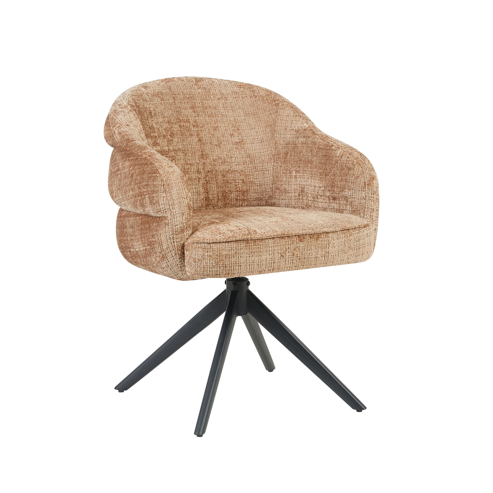 Eetkamerstoel Bella | Cinnamon | Poot Black | Met armleuning - Industrieelinhuis.nl