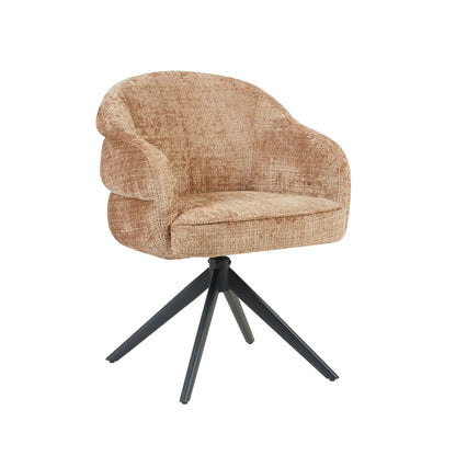 Eetkamerstoel Bella | Cinnamon | Poot Black | Met armleuning - Industrieelinhuis.nl