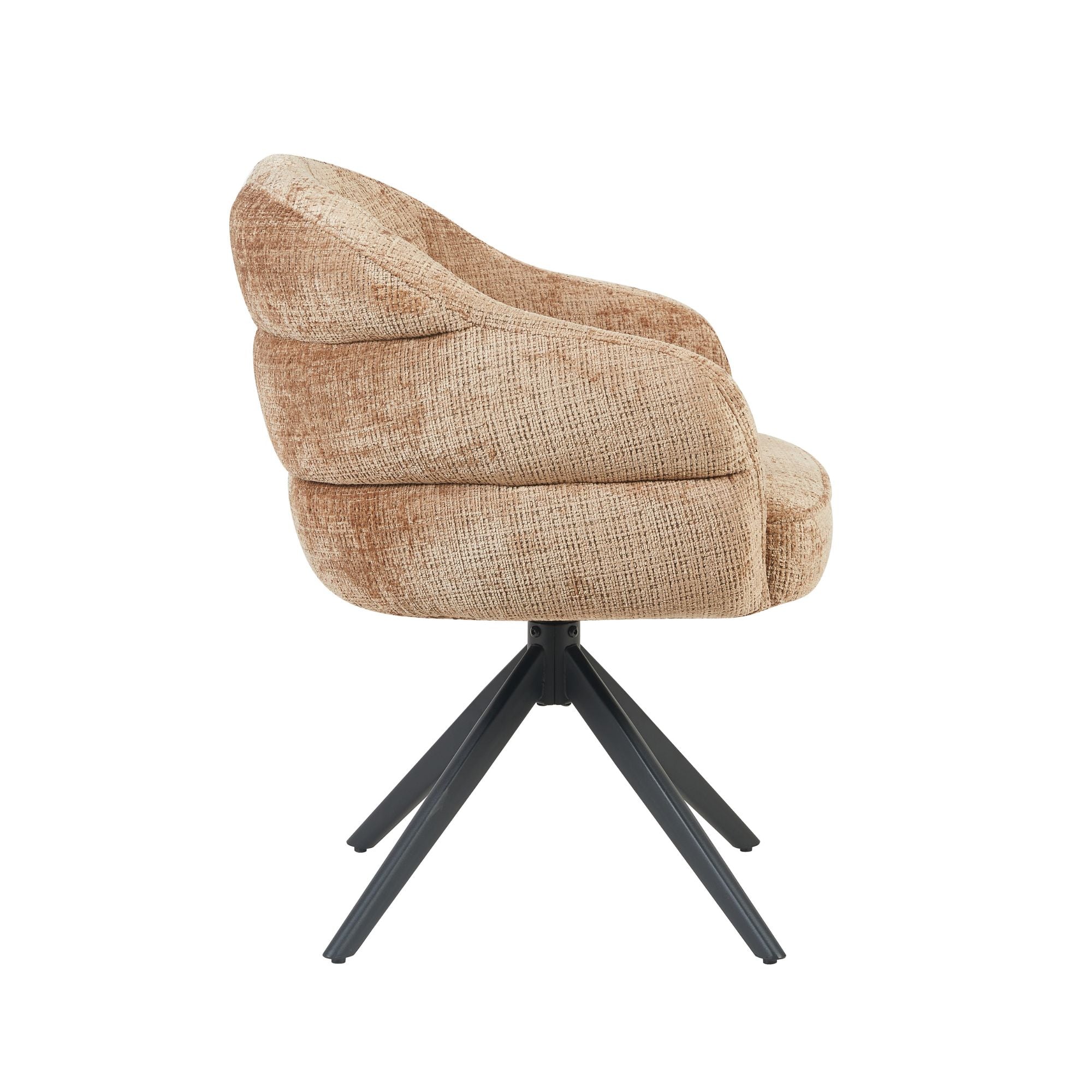 Eetkamerstoel Bella | Cinnamon | Poot Black | Met armleuning - Industrieelinhuis.nl