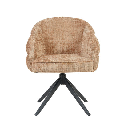 Eetkamerstoel Bella | Cinnamon | Poot Black | Met armleuning - Industrieelinhuis.nl