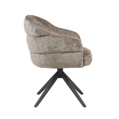 Eetkamerstoel Bella | Clay | Poot Black | Met armleuning - Industrieelinhuis.nl