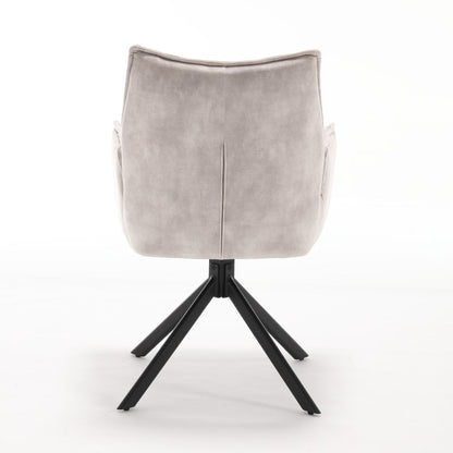 Eetkamerstoel Dani Velvet | Champagne | Met armleuning - Industrieelinhuis.nl