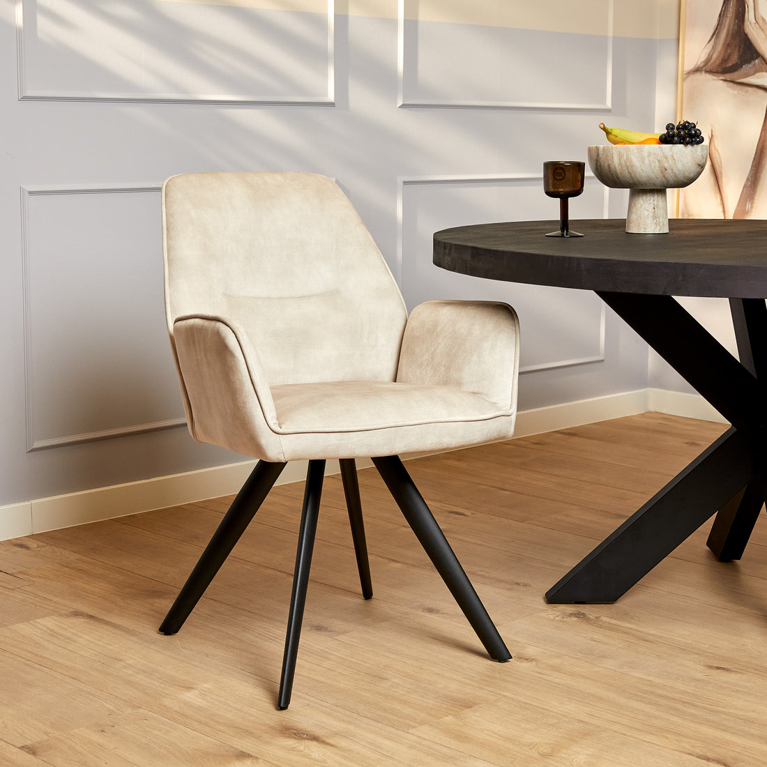 Eetkamerstoel Nola Offwhite (bestellen per 2) - Industrieelinhuis.nl