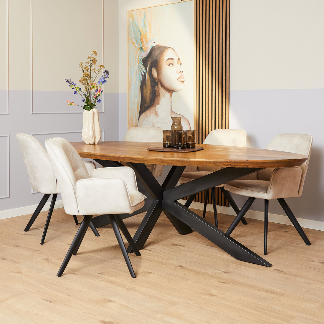 Eetkamerstoel Nola Offwhite (bestellen per 2) - Industrieelinhuis.nl