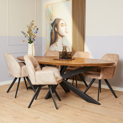 Eetkamerstoel Nola Taupe (bestellen per 2) - Industrieelinhuis.nl