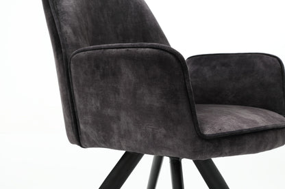 Eetkamerstoel Velvet Nola Antraciet (bestellen per 2) - Industrieelinhuis.nl