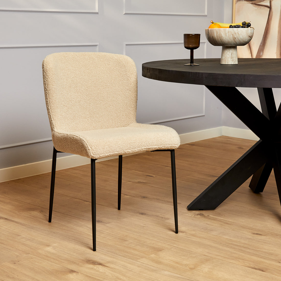 Eetkamerstoel Tess | Beige - Industrieelinhuis.nl