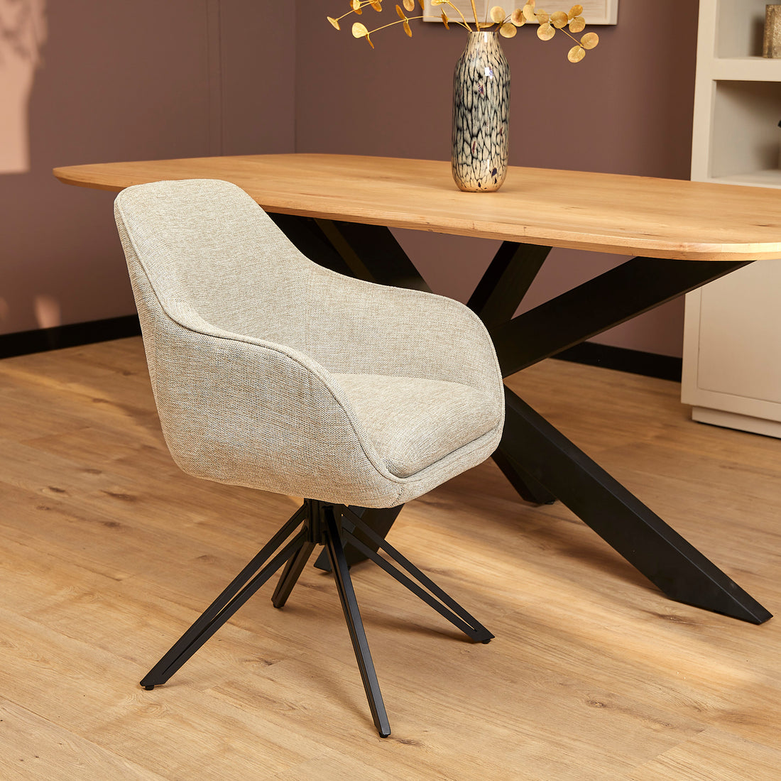Eetkamerstoel Jens Beige (bestellen per 2) - Industrieelinhuis.nl